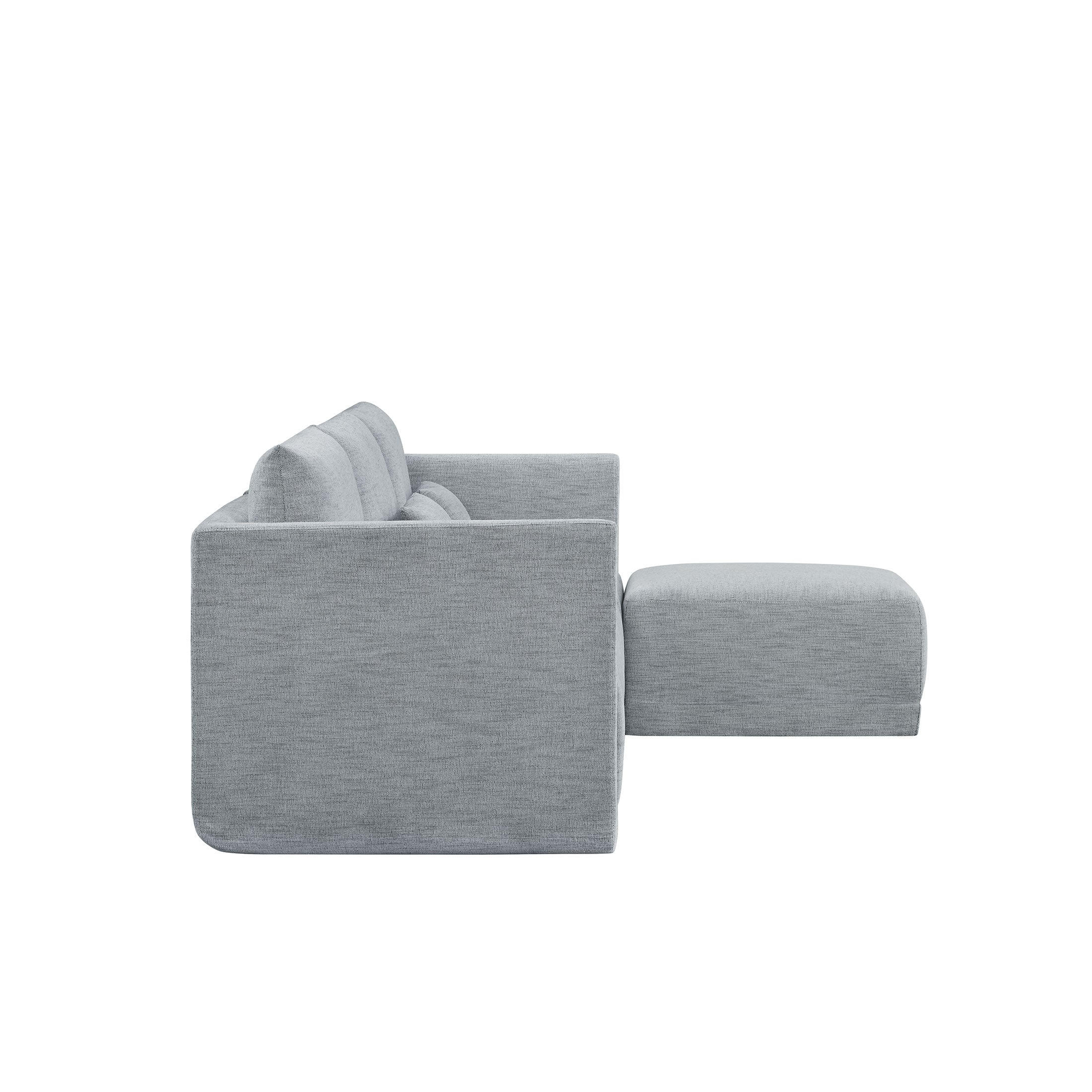 Drew Modular Sectional Sofa with Ottoman by Drew Barrymore. Gray Fabric - Image 7