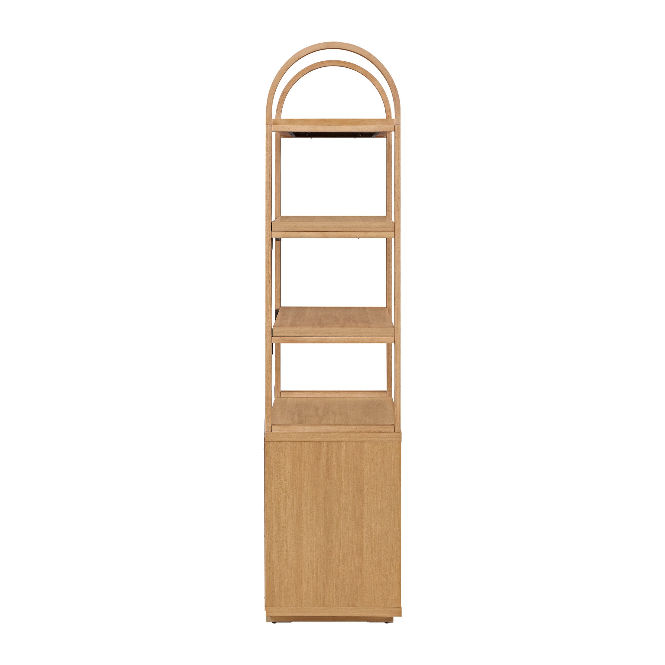 Fluted 3-Shelf Bookcase with Storage Cabinet by Drew Barrymore. Warm Honey Finish - Image 6