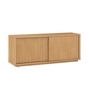 Beautiful Fluted TV Stand for TV's up to 70 by Drew Barrymore. Warm Honey Finish