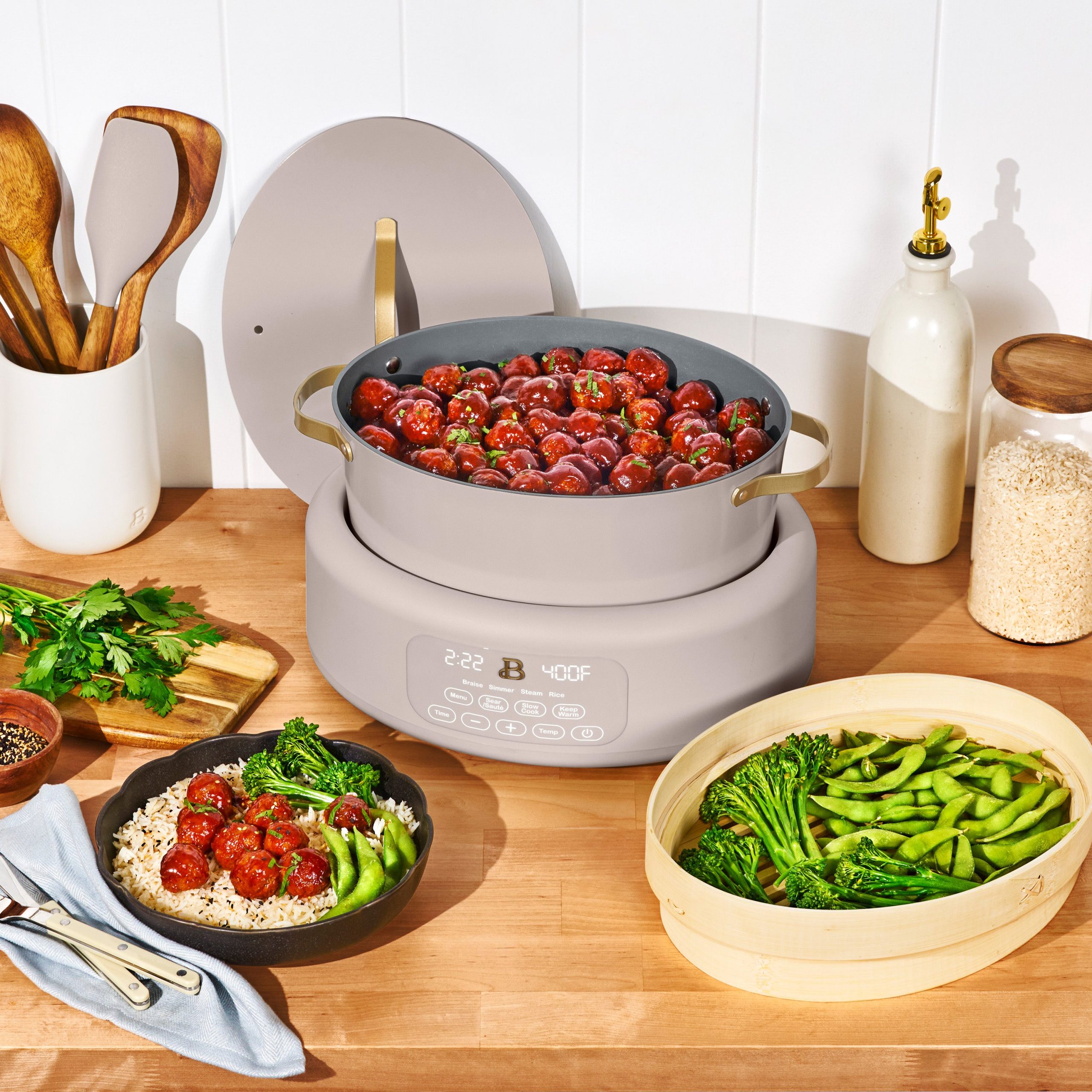Beautiful 8.0 QT 10-in-1 Prog Multi-cooker w/ Bamboo Steamer - Image 21