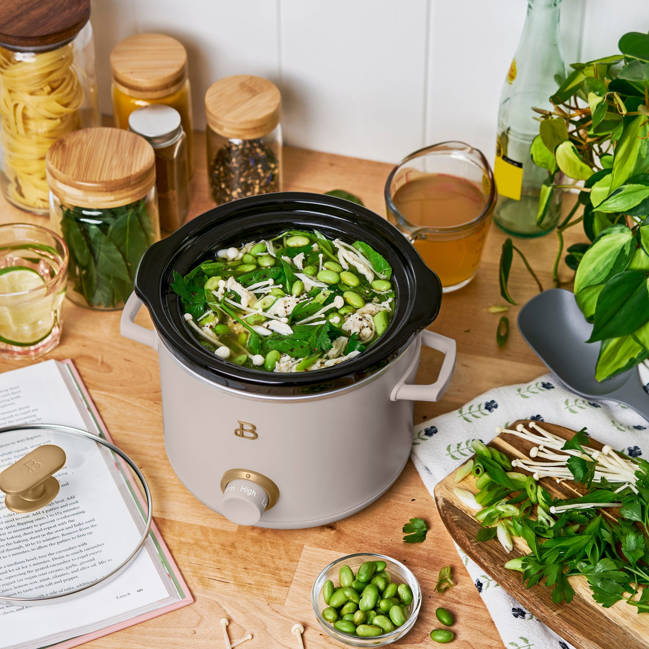 2 Qt Manual Slow Cooker. 2-Pack. Thyme Green and Porcini Taupe - Image 11