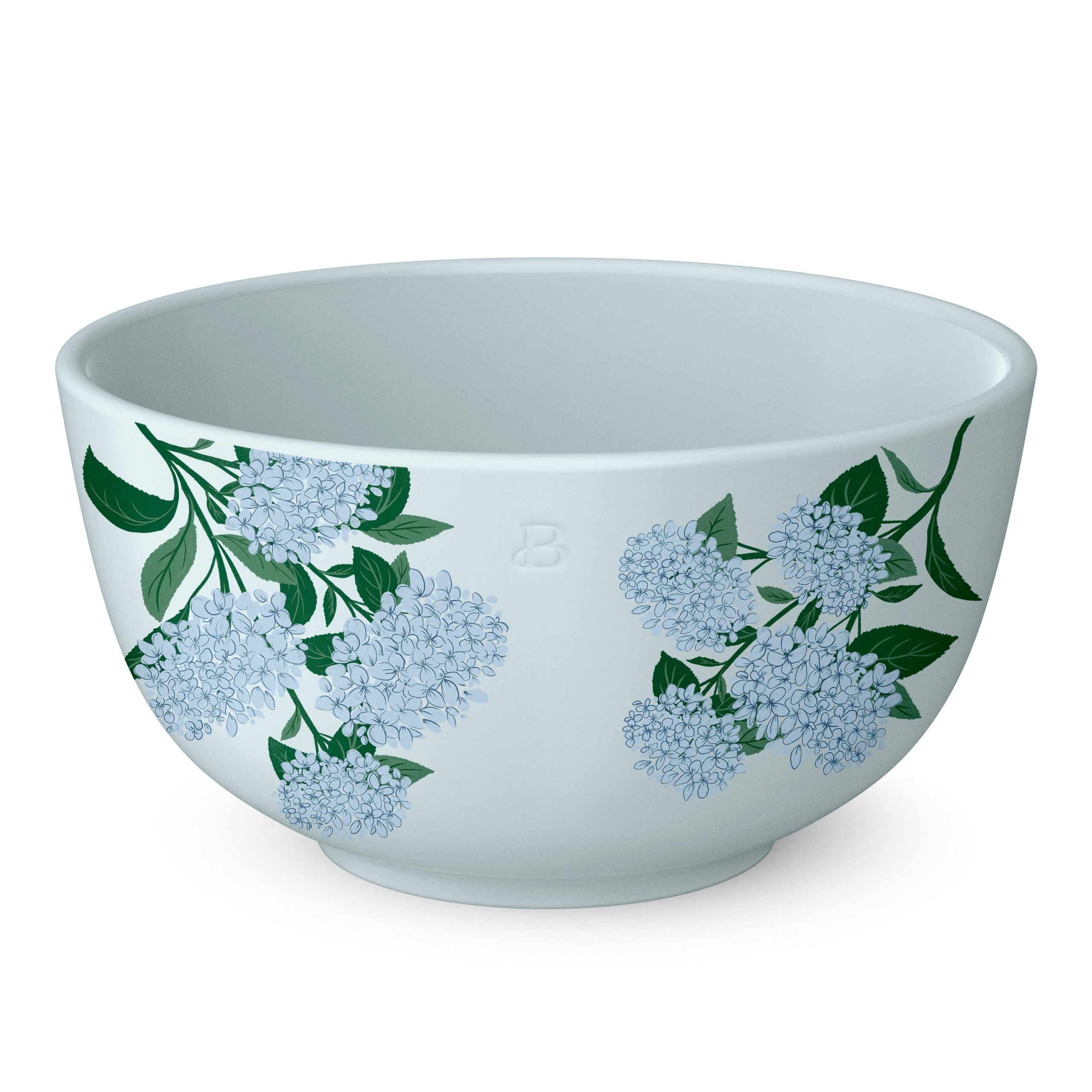 4qt Stoneware Batter Mixing Bowl. Hydrangea Floral