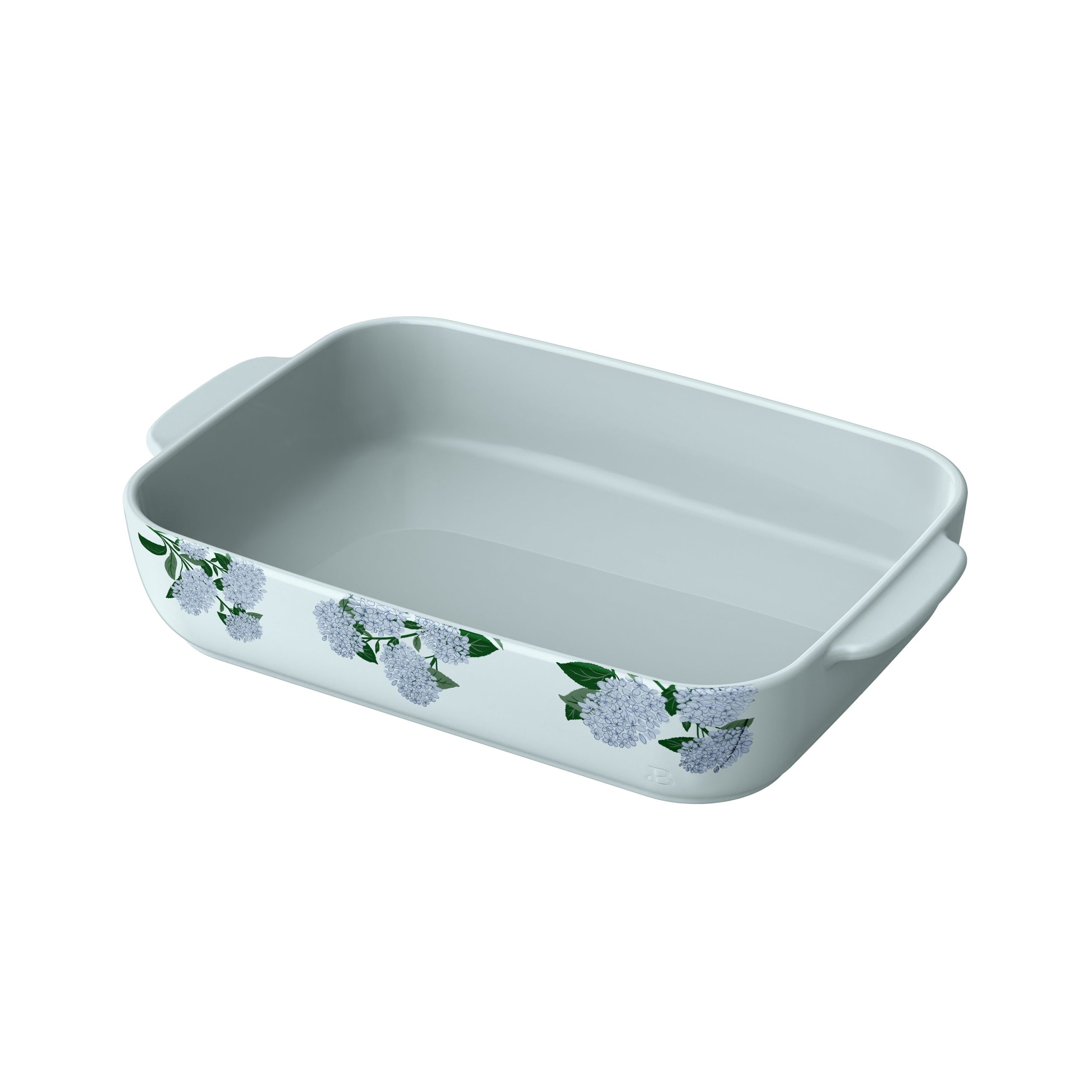 9x13 Stoneware Baking Dish. Hydrangea Floral - Image 3