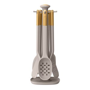 6-Piece Silicone Tool Set with Rotating Rack