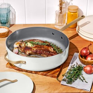 5.5 Quart Ceramic Non-Stick Saut?? Pan with Strainer Lid