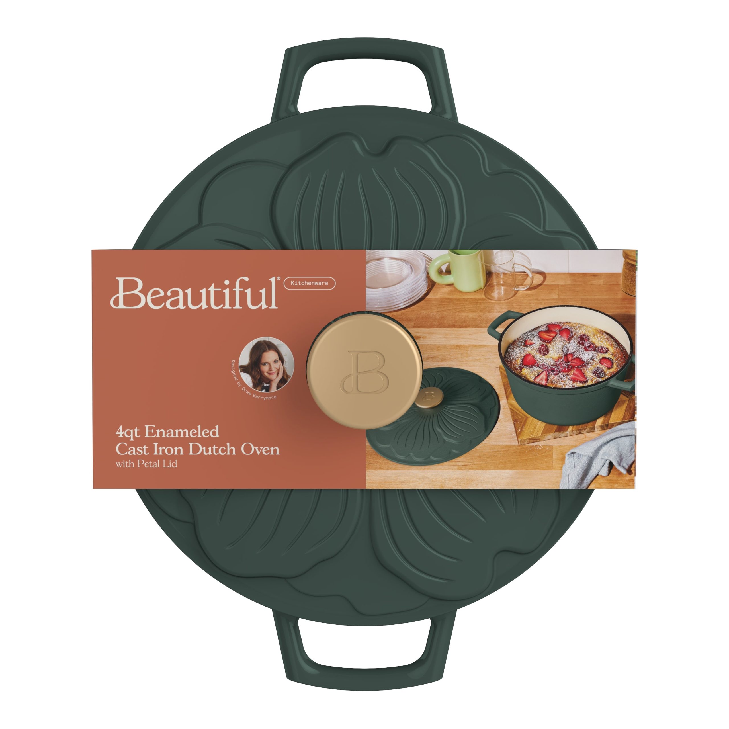 4qt Enamel Cast Iron Dutch Oven with Petal Lid - Image 29