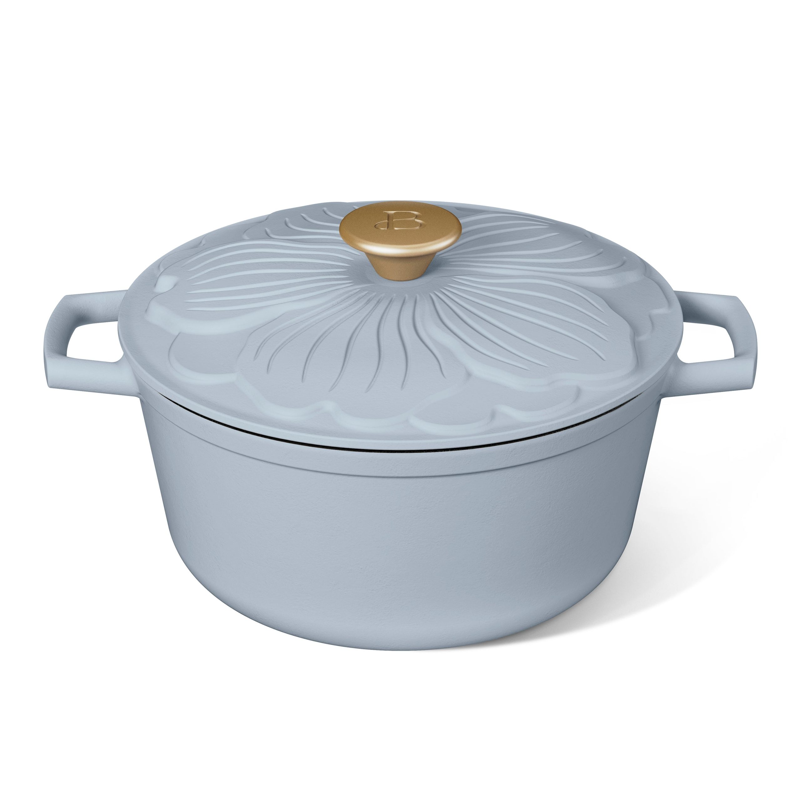 4qt Enamel Cast Iron Dutch Oven with Petal Lid - Image 2
