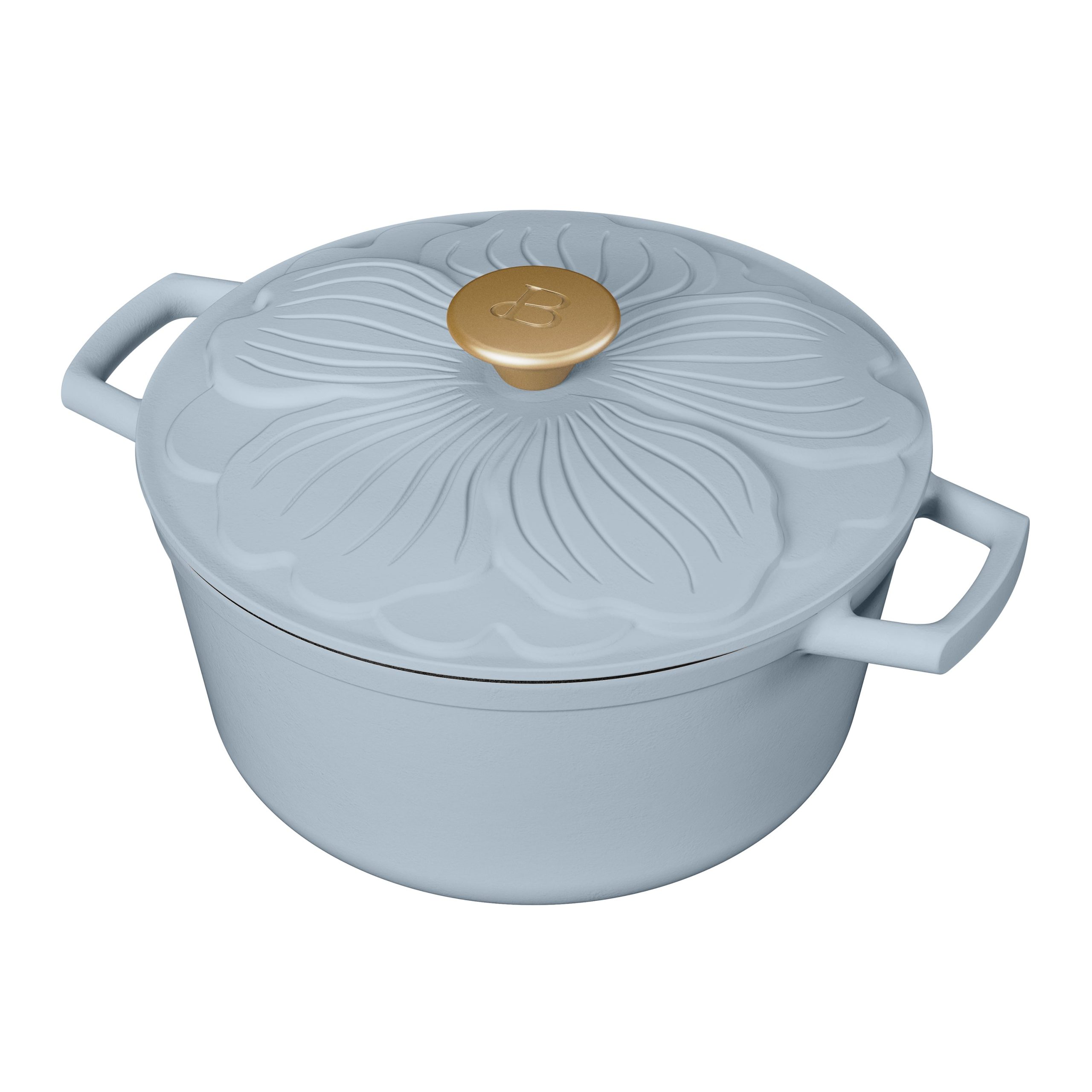 4qt Enamel Cast Iron Dutch Oven with Petal Lid - Image 9