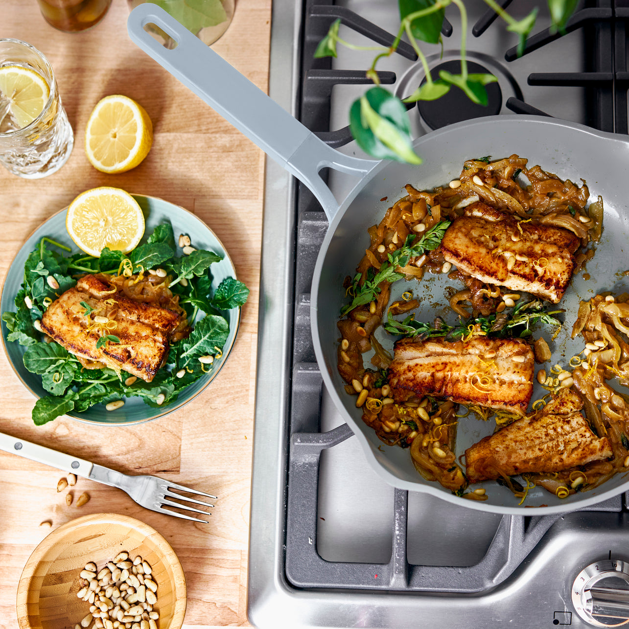 Beautiful  4qt Ceramic Non-stick Hero Pan . 3pc Set - Image 22